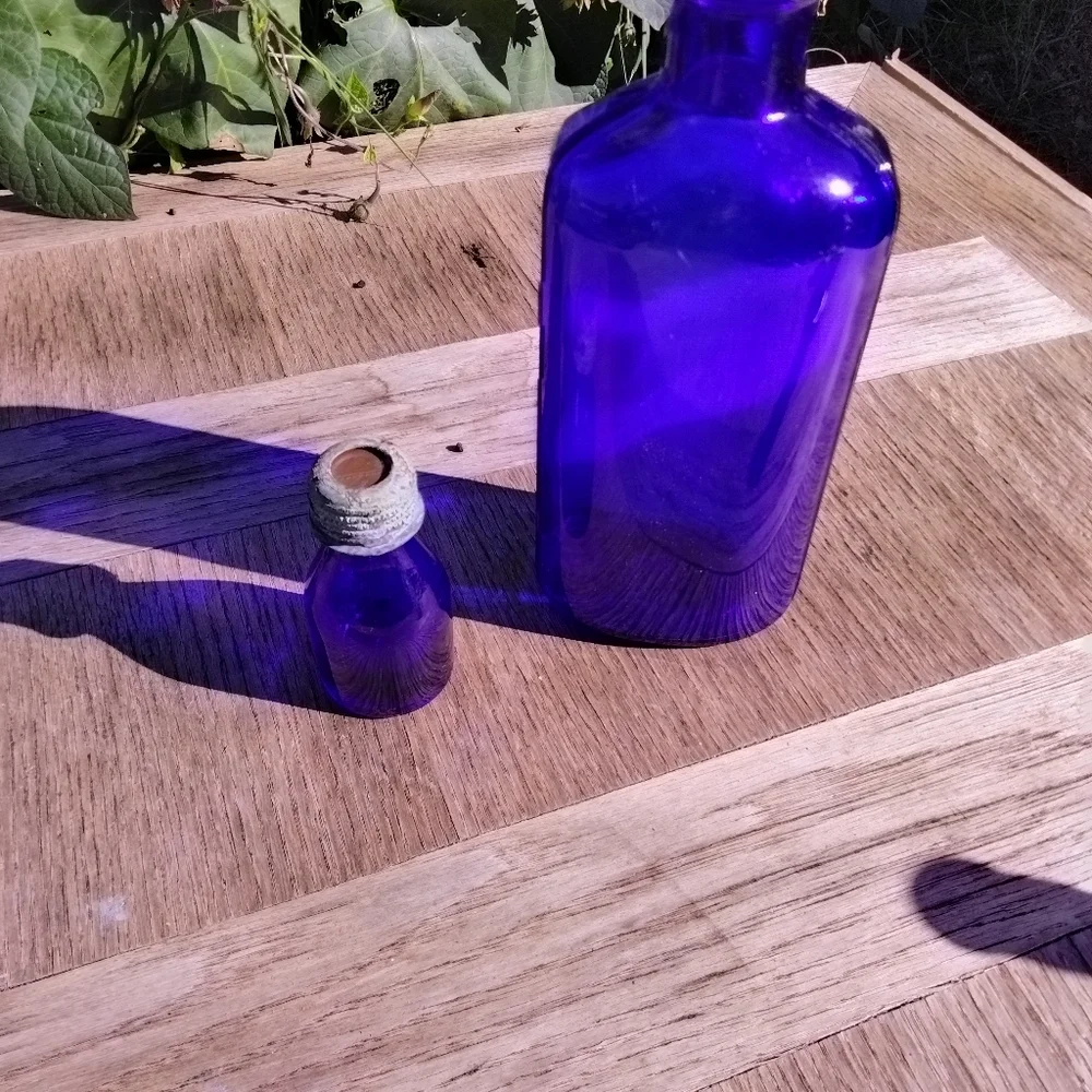 Cobalt blue antique bottles